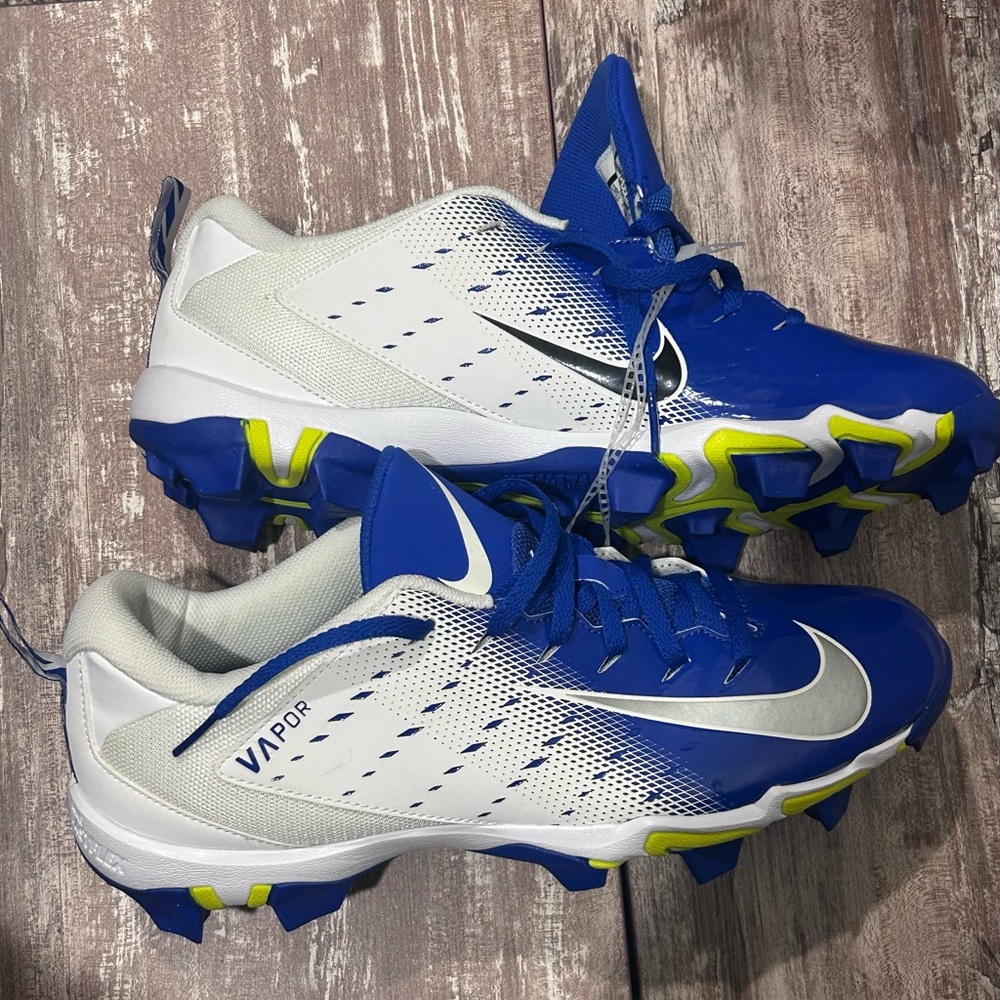 NEW Nike Men Vapor Blue & White Football Cleats 10